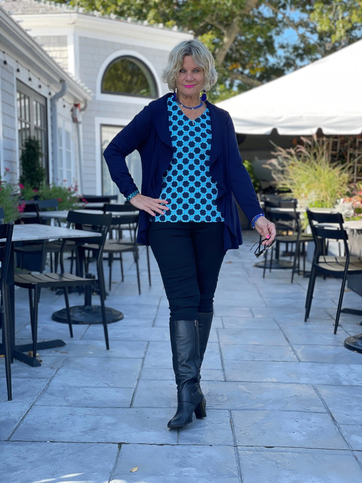 LULU-B NAVY CAROLINE DAY SWEATER