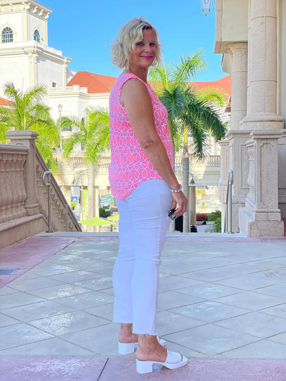 CANDY PINK SLEEVELESS V NECK