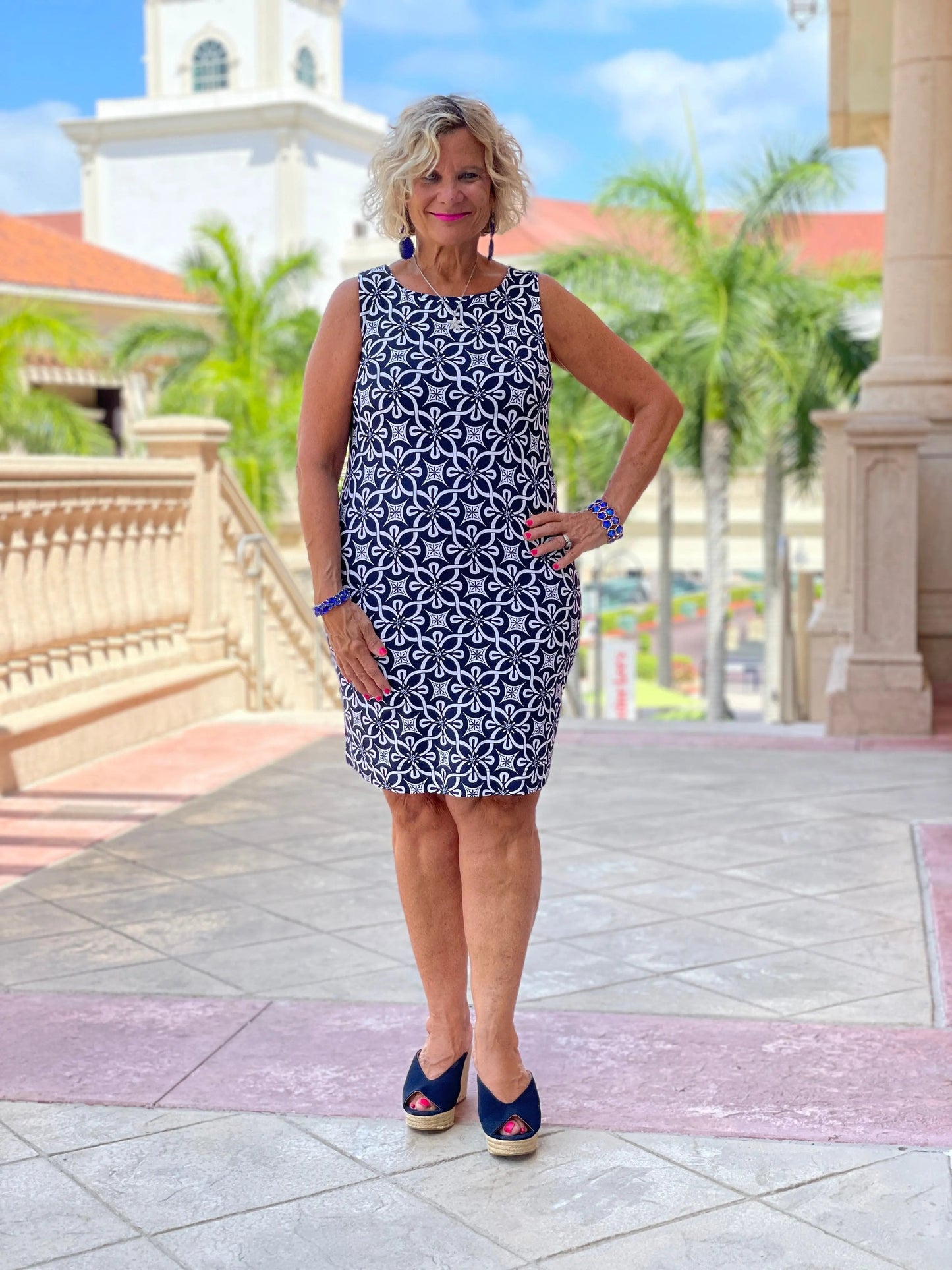BRIGHTEN BLUE SHIFT DRESSS