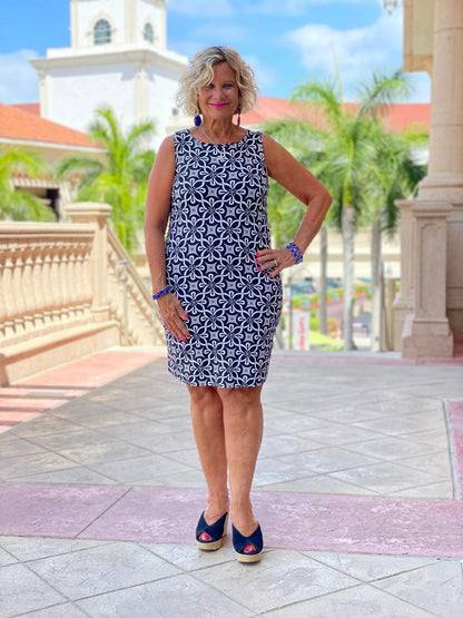 BRIGHTEN BLUE SHIFT DRESSS