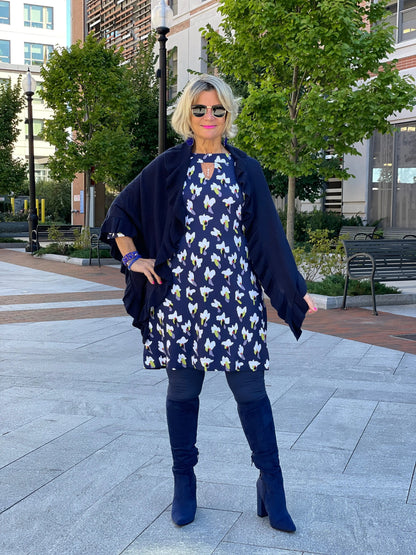 LULU-B KEYHOLE NAVY DREAMING DRESS