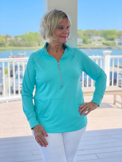 LULU-B KANGAROO SEAFOAM HALF ZIPPER