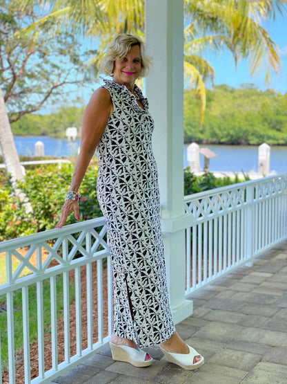 BLACK AND BEIGE MAXI