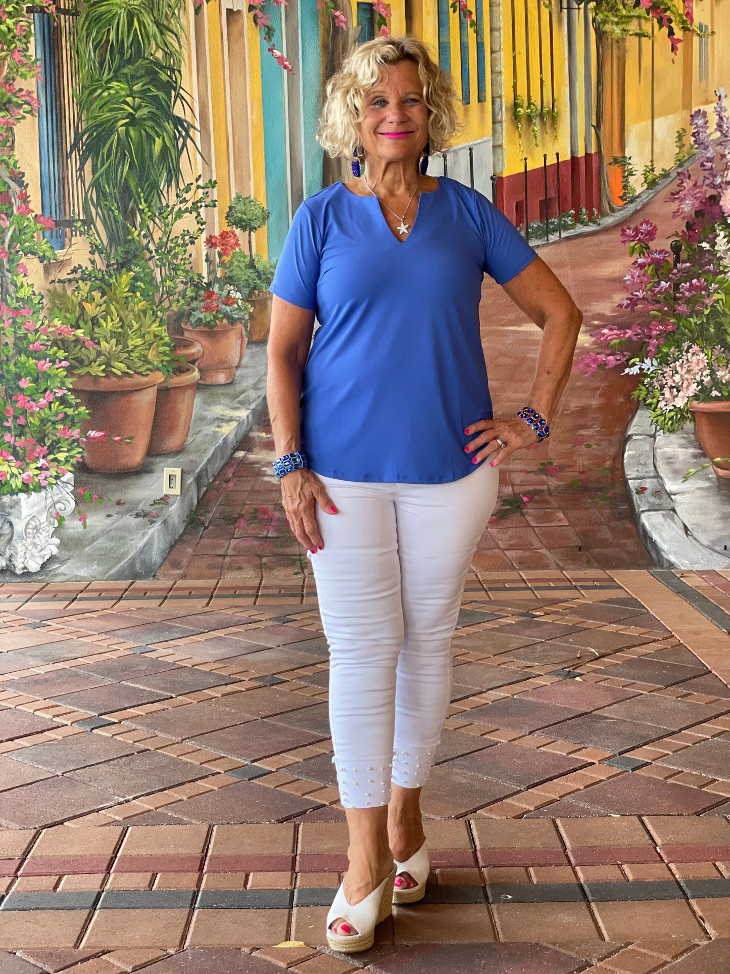 BLUE SHORT SLEEVE TOP