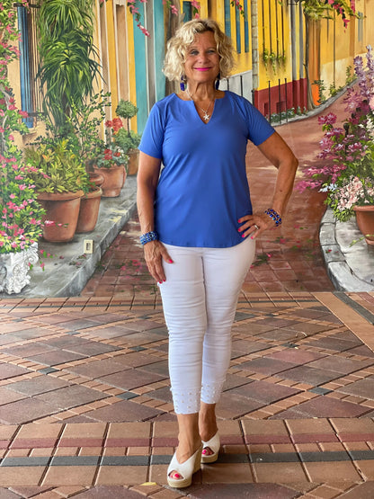 BLUE SHORT SLEEVE TOP