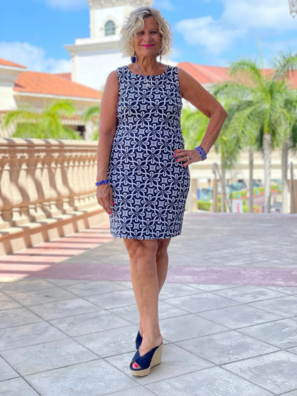 BRIGHTEN BLUE SHIFT DRESSS
