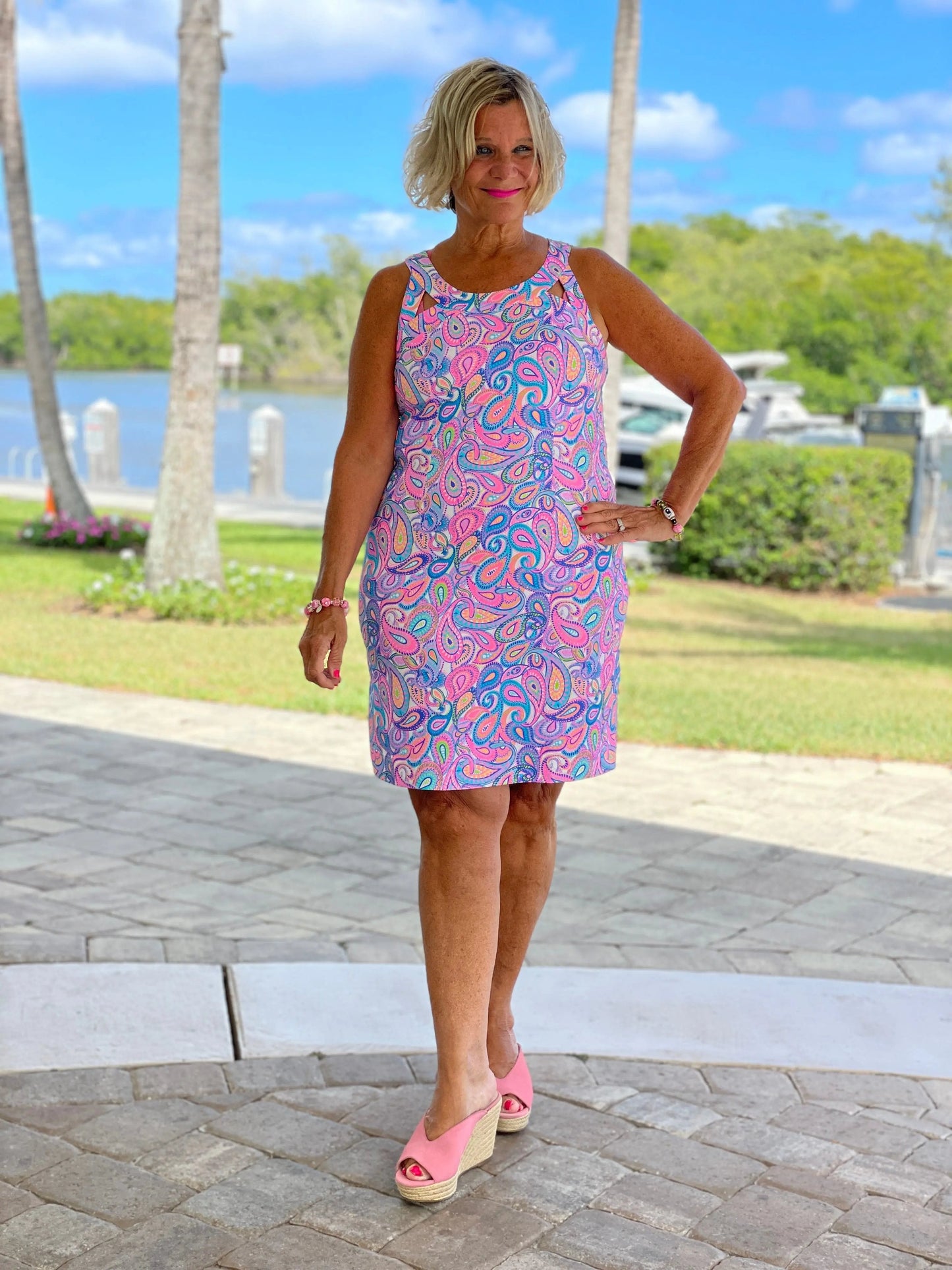 CAROLINA PAISLEY HALTER DRESS