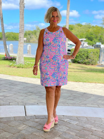 CAROLINA PAISLEY HALTER DRESS
