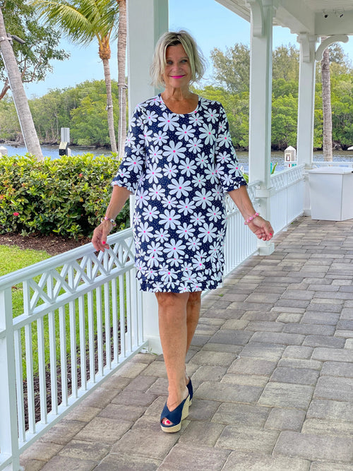 DAISY DAY SLEEVE RUFFLE DRESS
