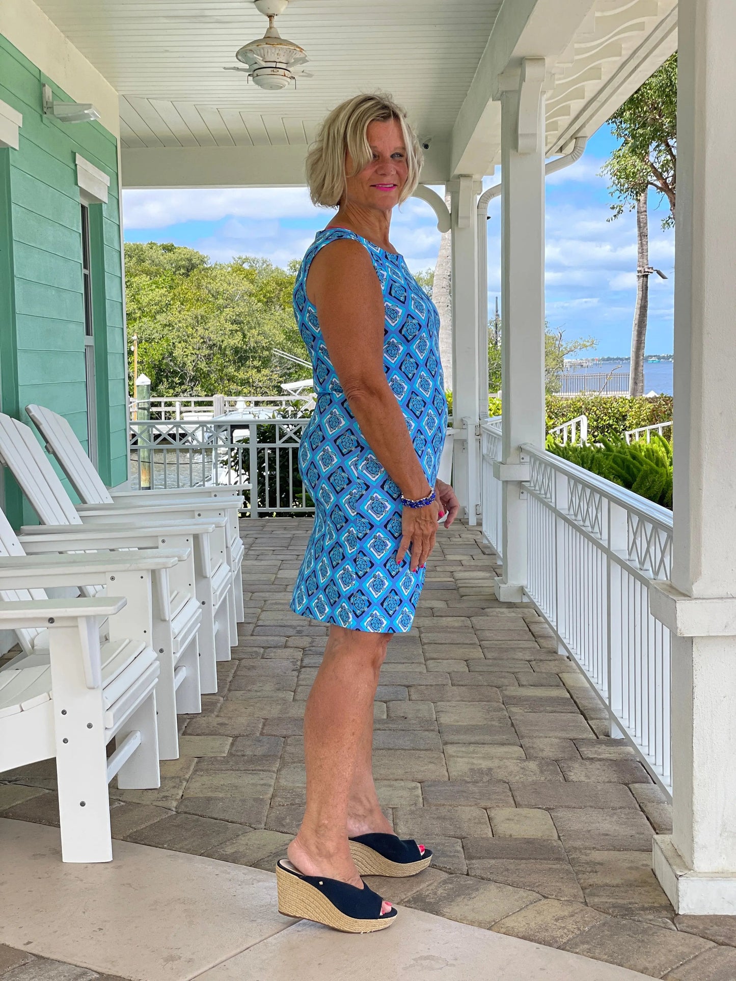 BAHAMA BLUE SHIFT DRESS