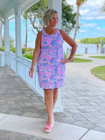 CAROLINA PAISLEY HALTER DRESS