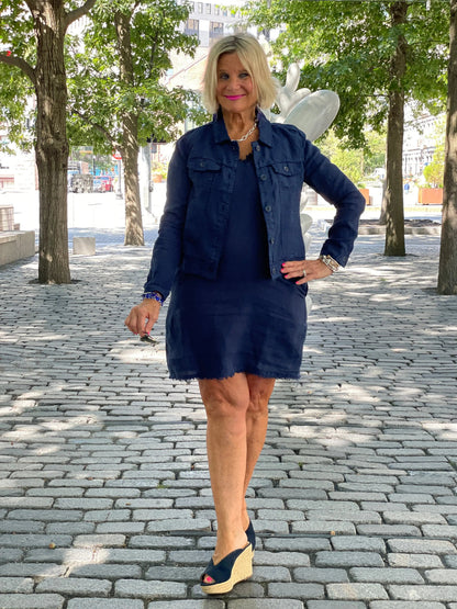 LULU-B NAVY LINEN DRESS