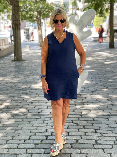 LULU-B NAVY LINEN DRESS
