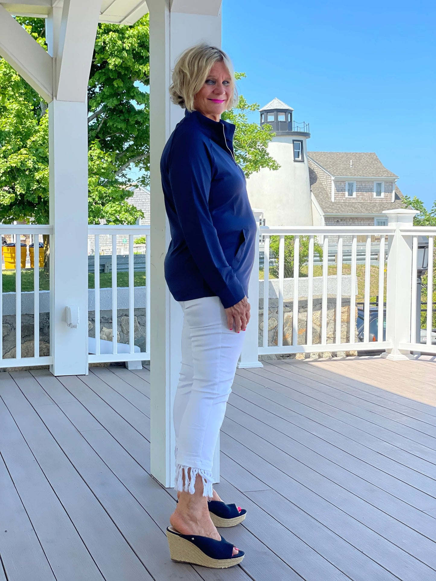 LULU-B KANGAROO NAVY HALF ZIPPER