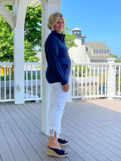 LULU-B KANGAROO NAVY HALF ZIPPER