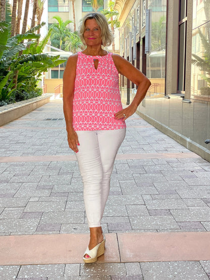 CANDY PINK KEYHOLE TOP