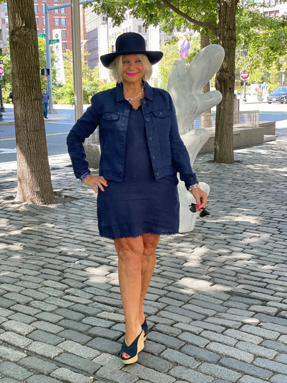 LULU-B NAVY LINEN DRESS