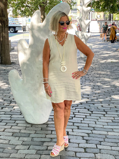 LULU-B STONE LINEN DRESS