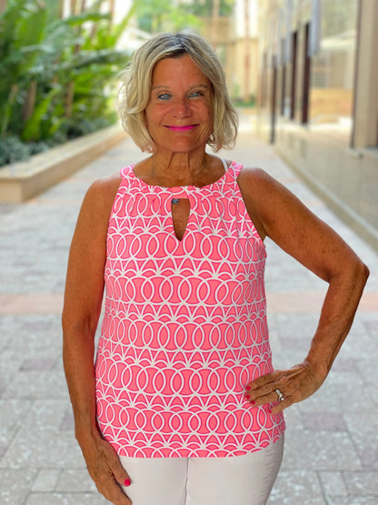 CANDY PINK KEYHOLE TOP