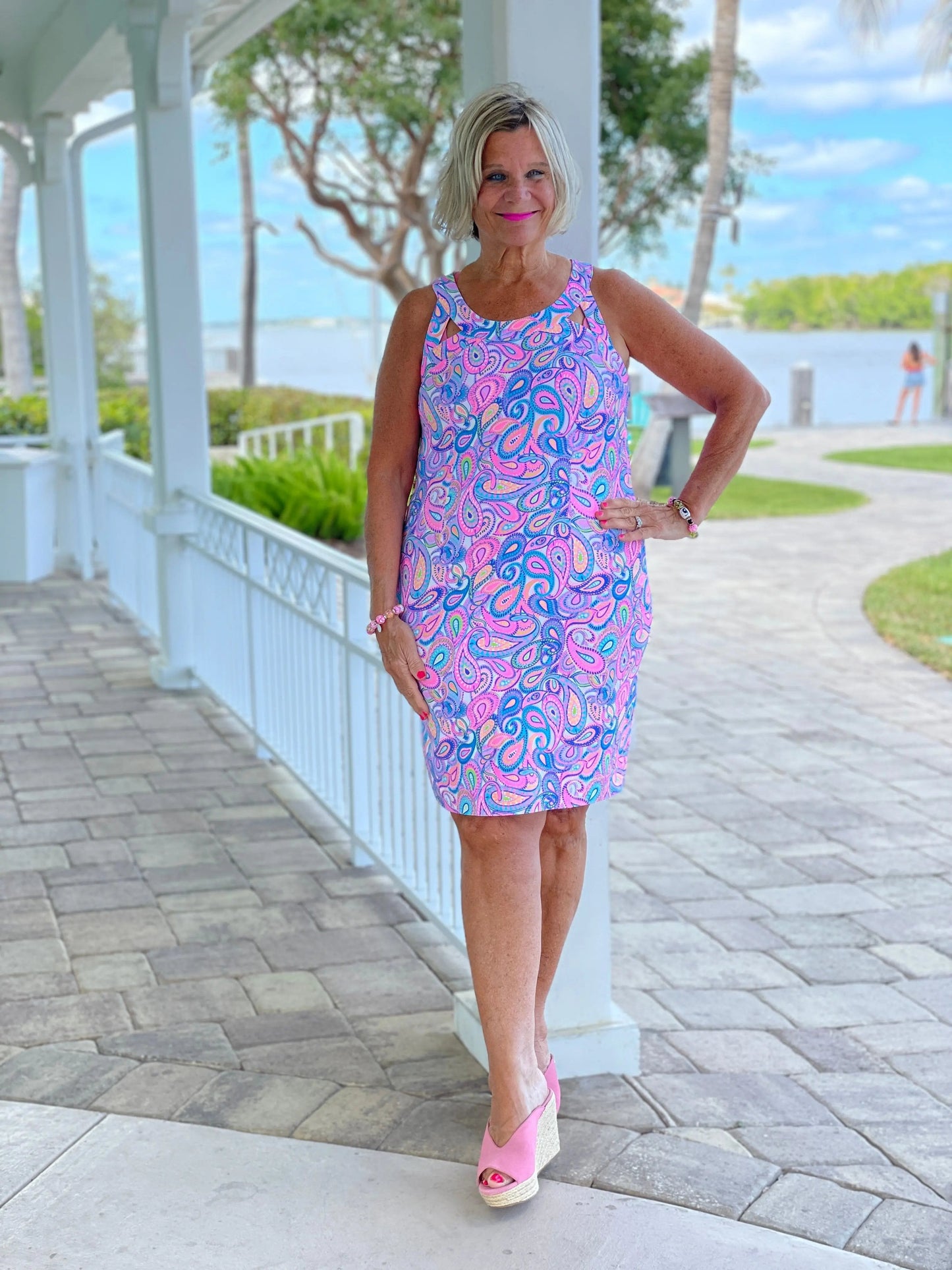 CAROLINA PAISLEY HALTER DRESS