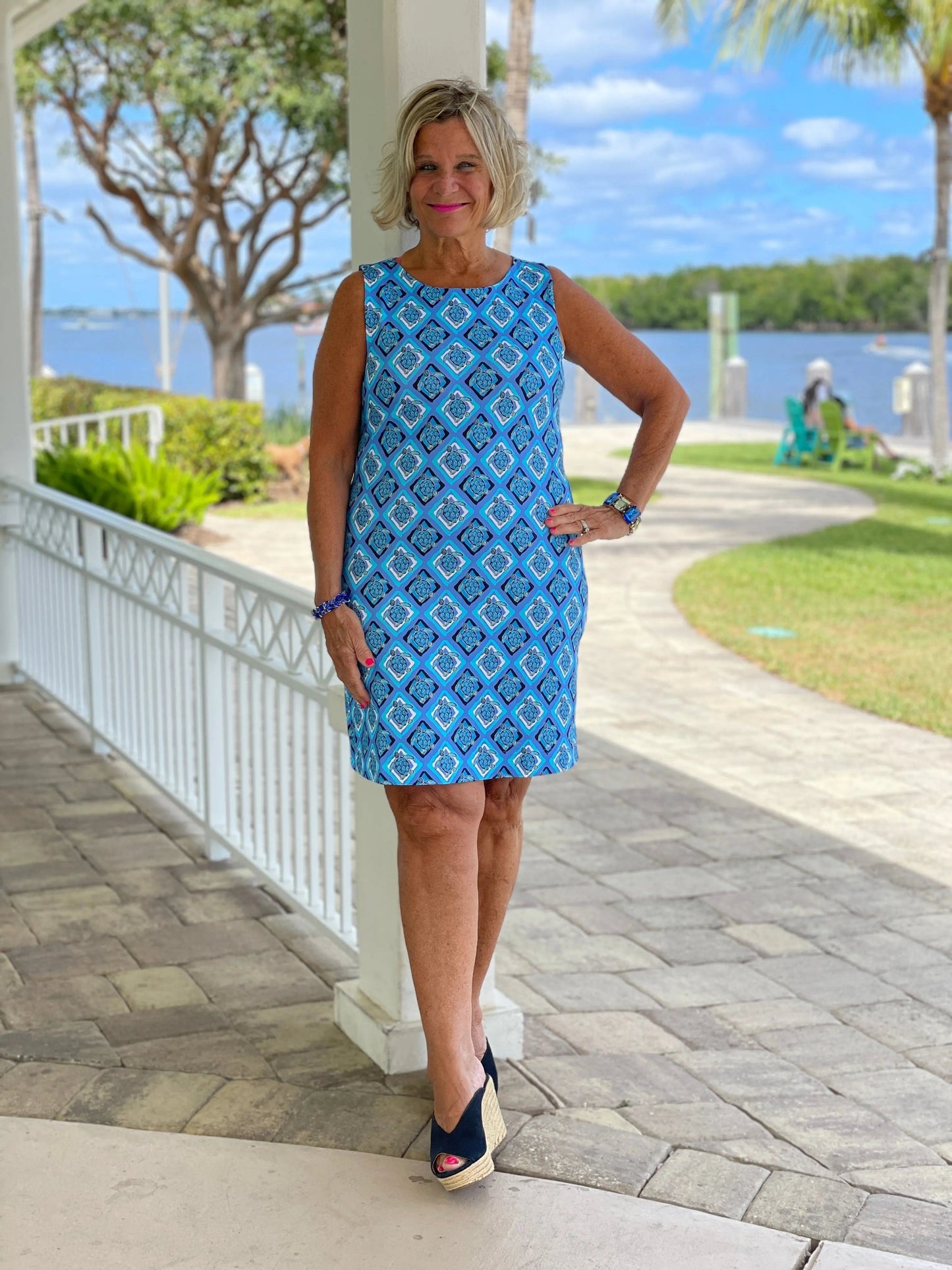 BAHAMA BLUE SHIFT DRESS