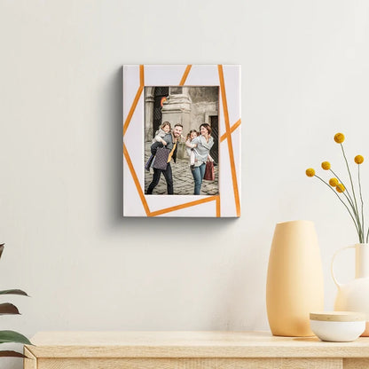 Ivory Amber Angular Line Resin Inlay Picture Frame 4x6 5x7