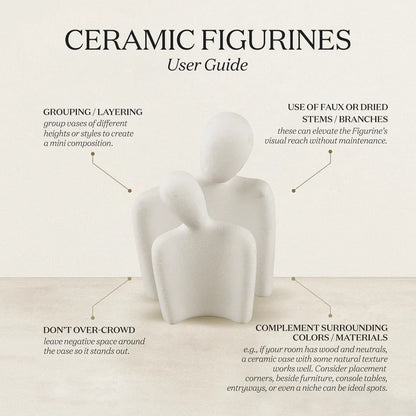 leanity set of 2 matte white face figurines modern ceramic home decor gift