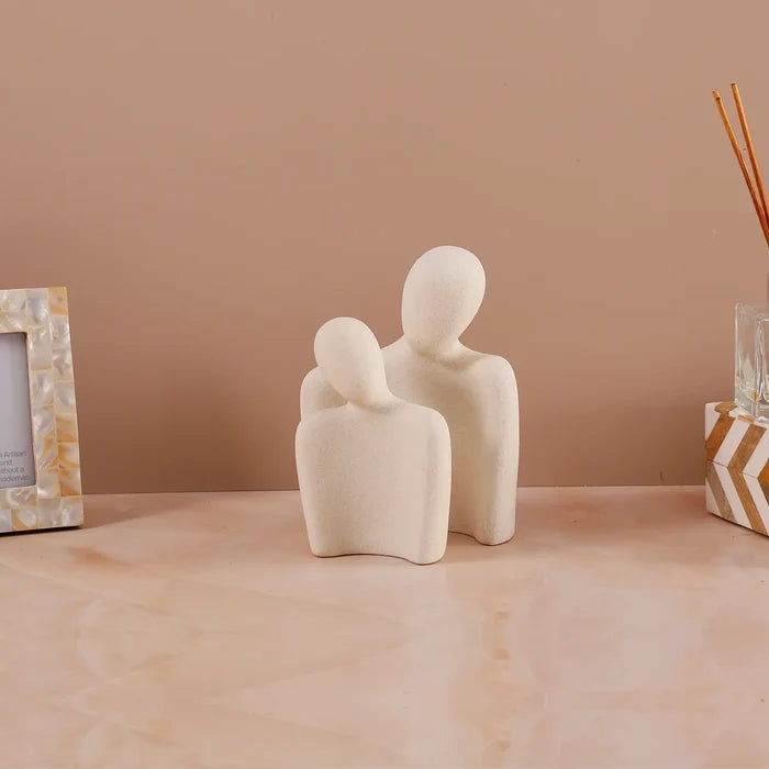 leanity set of 2 matte white face figurines modern ceramic home decor gift