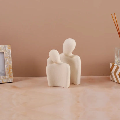 leanity set of 2 matte white face figurines modern ceramic home decor gift