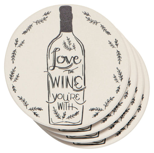 Love the Wine Soak Up Coaster Set Danica Studio