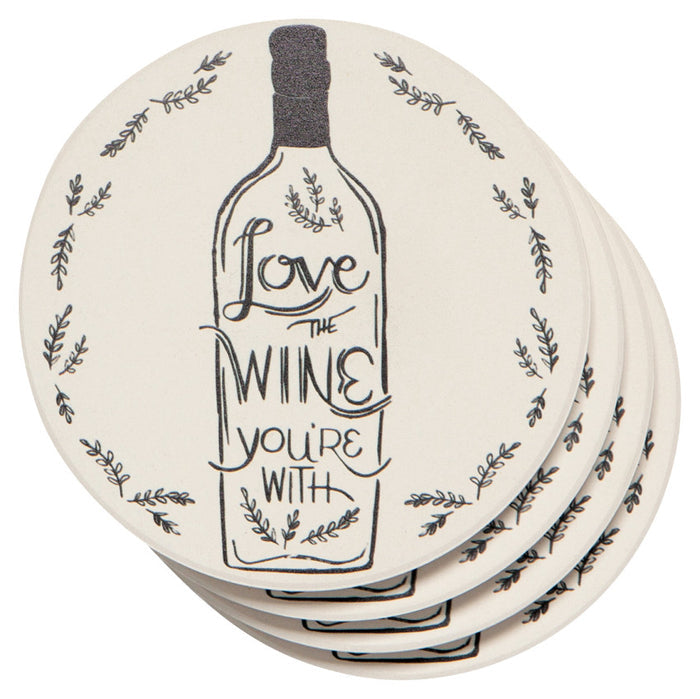 Love the Wine Soak Up Coaster Set Danica Studio
