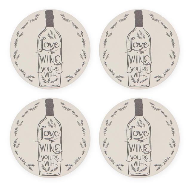 Love the Wine Soak Up Coaster Set Danica Studio