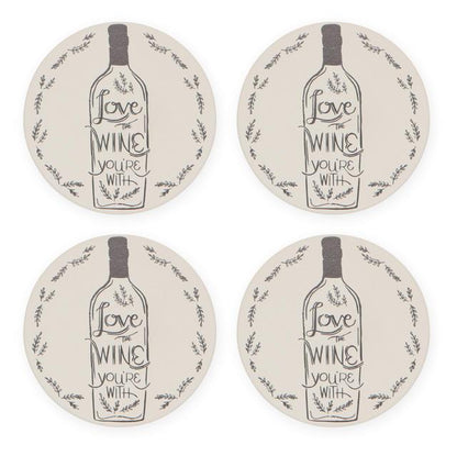 Love the Wine Soak Up Coaster Set Danica Studio