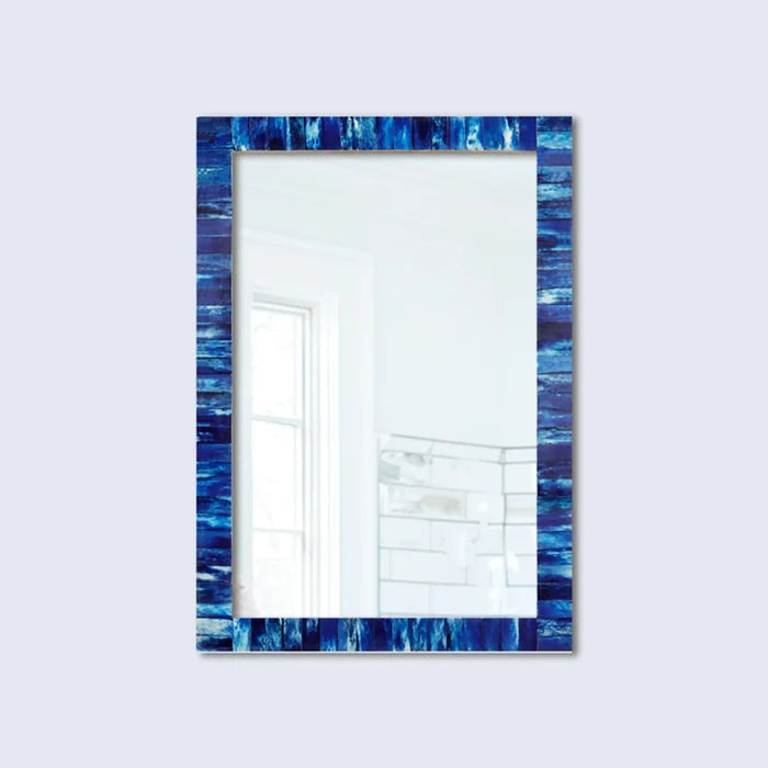 Handmade Make To Order Classic Blue Mirror Bone Inlay Collection in 4 Sizes
