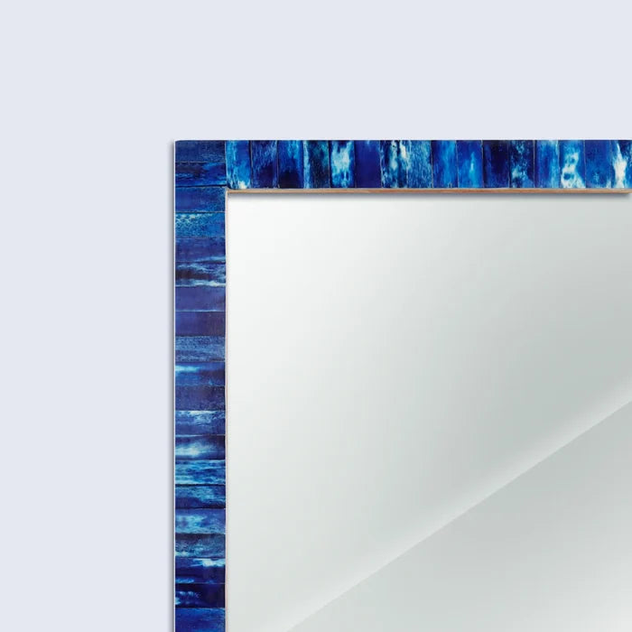 Handmade Make To Order Classic Blue Mirror Bone Inlay Collection in 4 Sizes