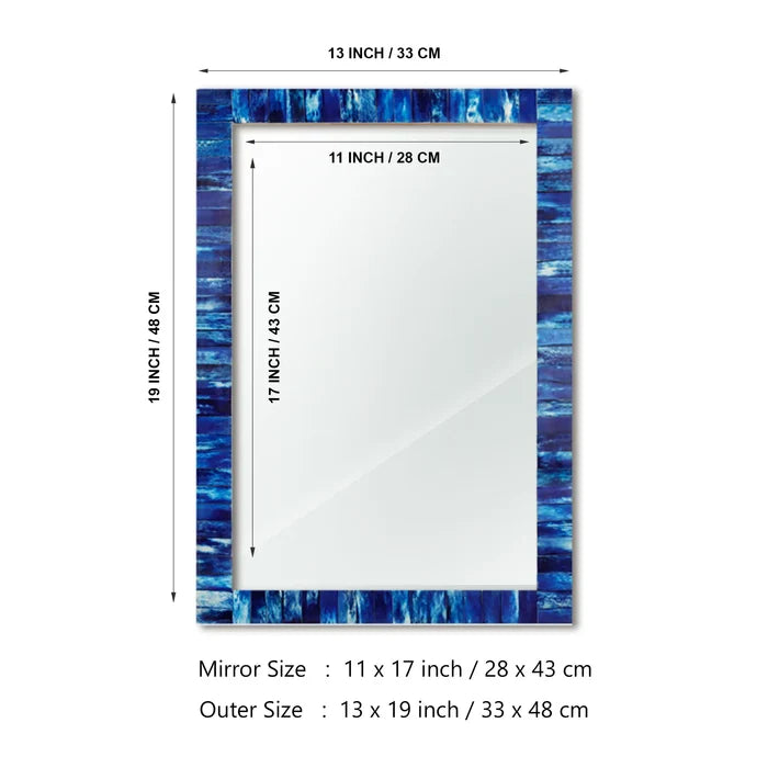 Handmade Make To Order Classic Blue Mirror Bone Inlay Collection in 4 Sizes