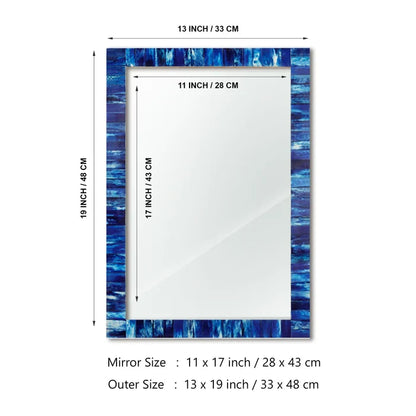 Handmade Make To Order Classic Blue Mirror Bone Inlay Collection in 4 Sizes