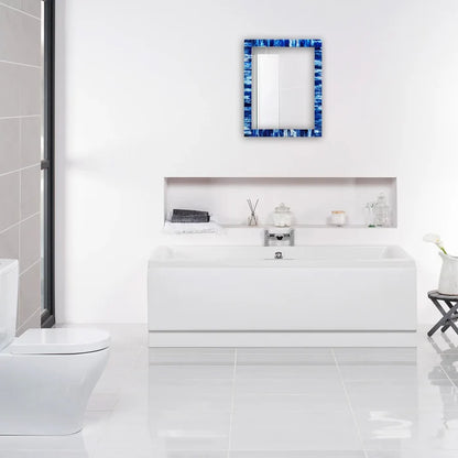 Handmade Make To Order Classic Blue Mirror Bone Inlay Collection in 4 Sizes