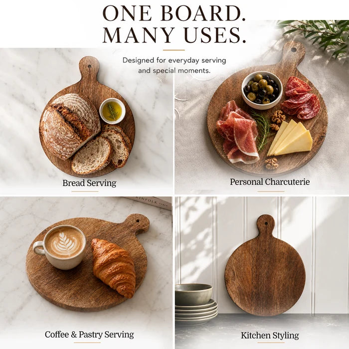 Mango Wood Charcuterie, Cutting & Serving Board 14.75"