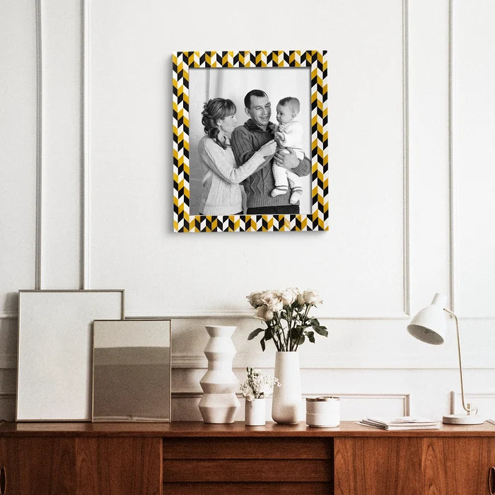Marquet Artemis Resin Inlay Poster Frame, Black & Yellow, 2 Sizes (Set of 2)