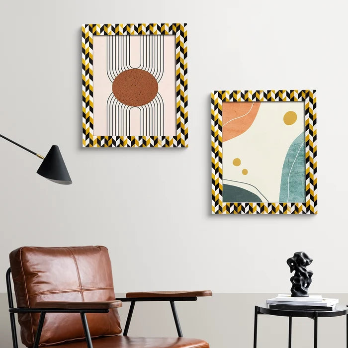 Marquet Artemis Resin Inlay Poster Frame, Black & Yellow, 2 Sizes (Set of 2)