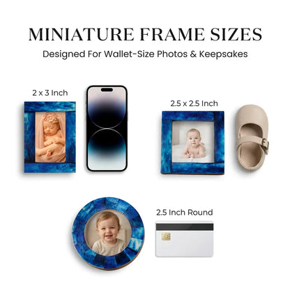 Mini Baby Keepsake Picture Frame, Set of 3 – Blue Bone Inlay