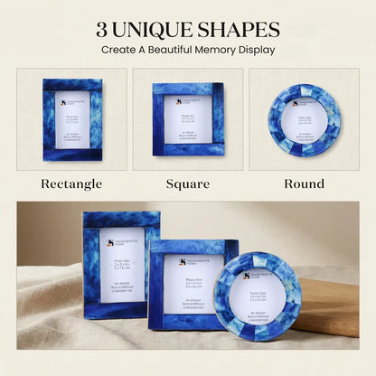 Mini Baby Keepsake Picture Frame, Set of 3 – Blue Bone Inlay