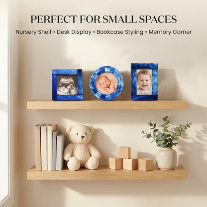 Mini Baby Keepsake Picture Frame, Set of 3 – Blue Bone Inlay