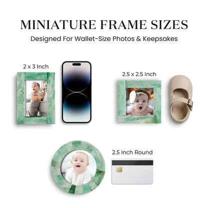 Mini Baby Keepsake Picture Frame, Set of 3 – Green Bone Inlay