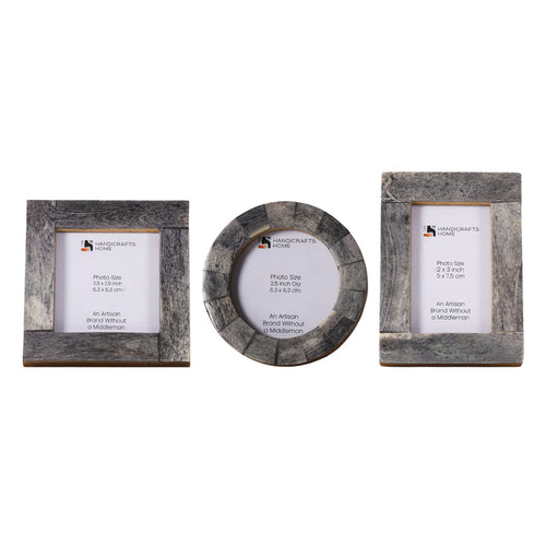 Handmade Mini Baby Keepsake Picture Frame – Grey Bone Inlay, for tabletop or wall display