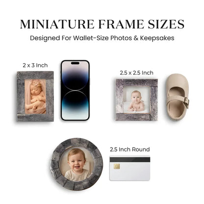 Mini Baby Keepsake Picture Frame, Set of 3 – Grey Bone Inlay