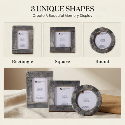 Mini Baby Keepsake Picture Frame, Set of 3 – Grey Bone Inlay