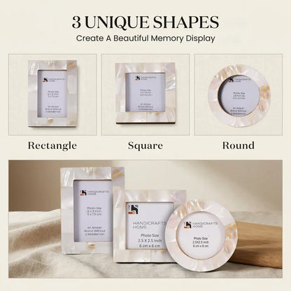Mini Baby Keepsake Picture Frame, Set of 3 – White Mother of Pearl