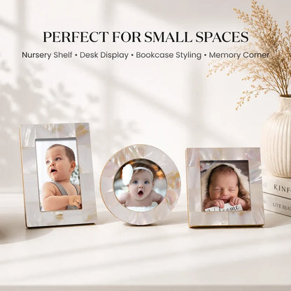 Mini Baby Keepsake Picture Frame, Set of 3 – White Mother of Pearl